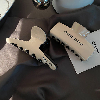 Miu Miu Black White Hair Claw