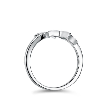Full Moissanite Double Star Crossover Moissanite Ring
