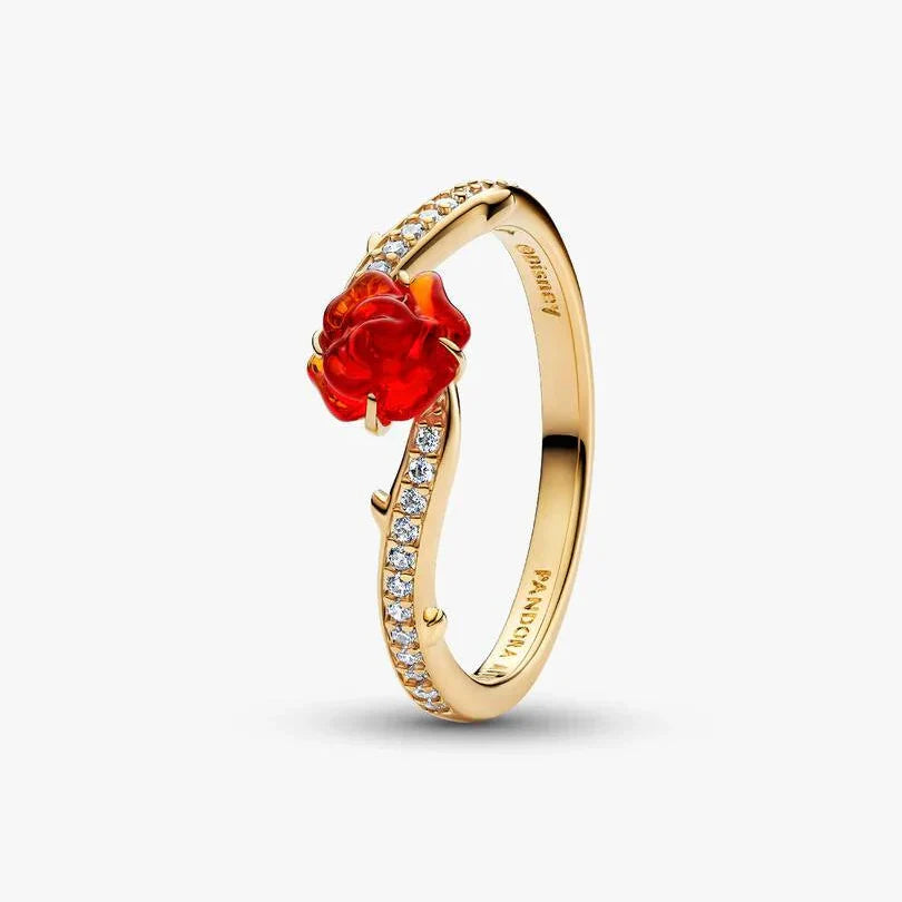 Pandora Disney Beauty and the Beast Enchanted Rose Ring