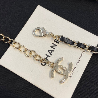 Chanel Black Leather Waist Band