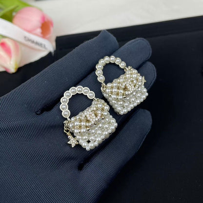 Chanel Pearl Bag Necklace Bracelet Earrings